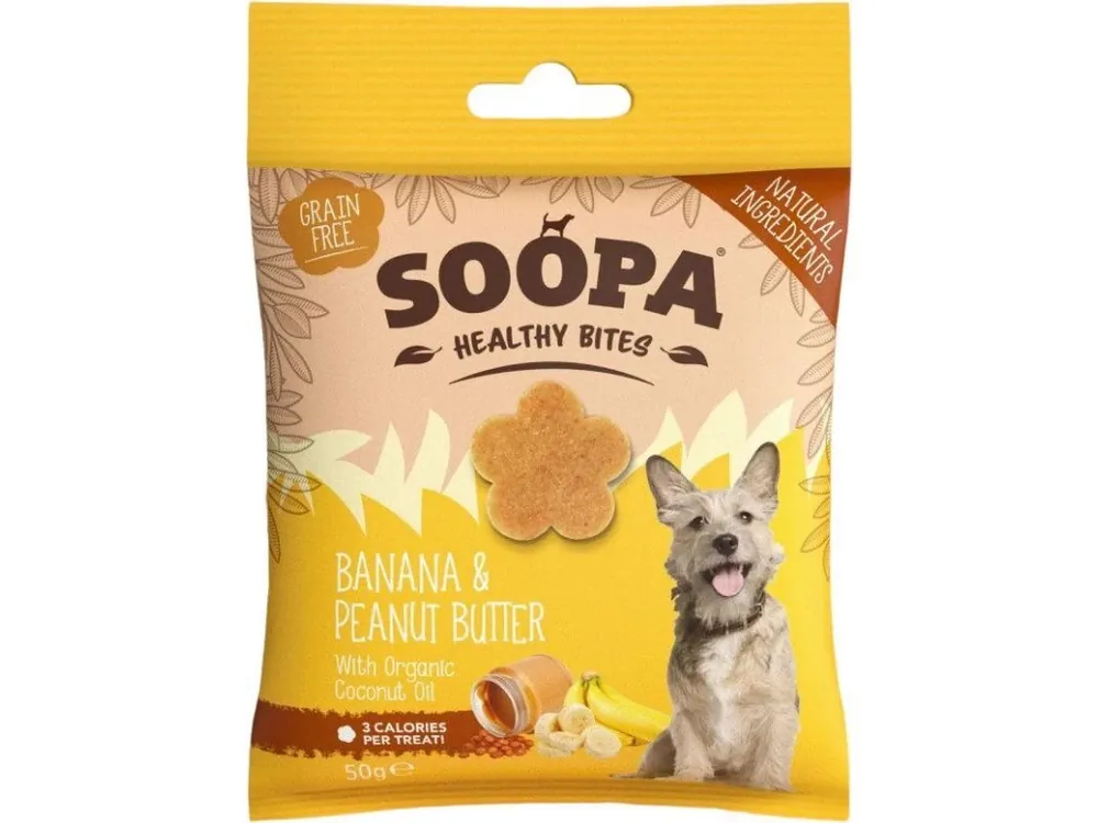 Soopa Healthy Bites s banánem a arašídovým máslem 50 g Jen Po Omezenou Doba