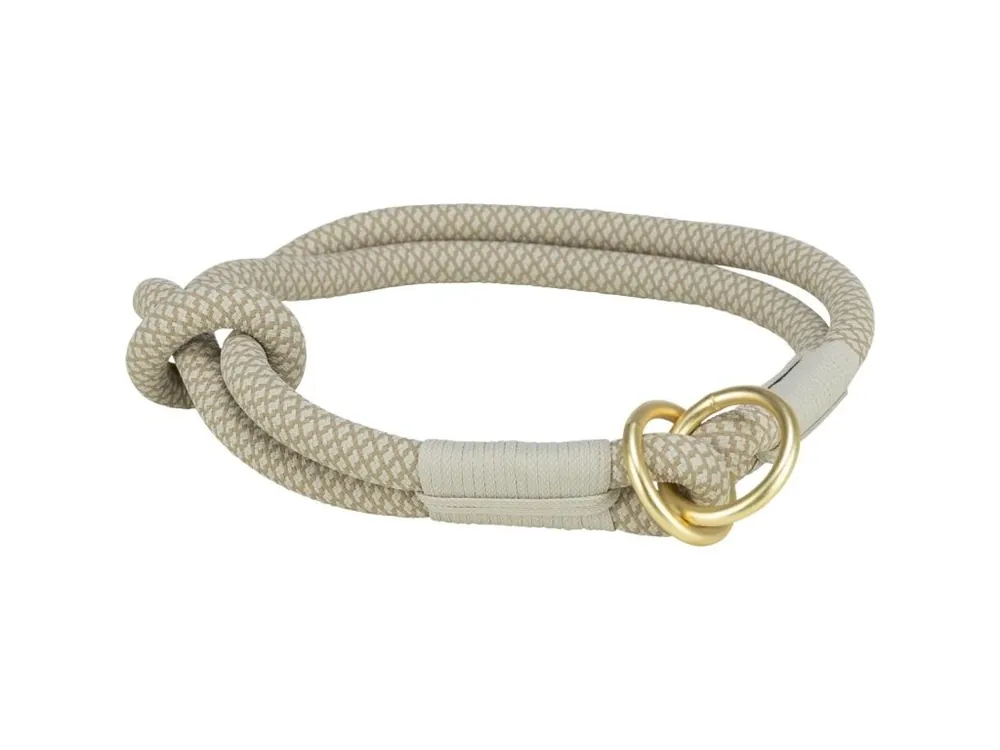 Super Cena Soft Rope kulatý polostahovací obojek, šedá/světlešedá