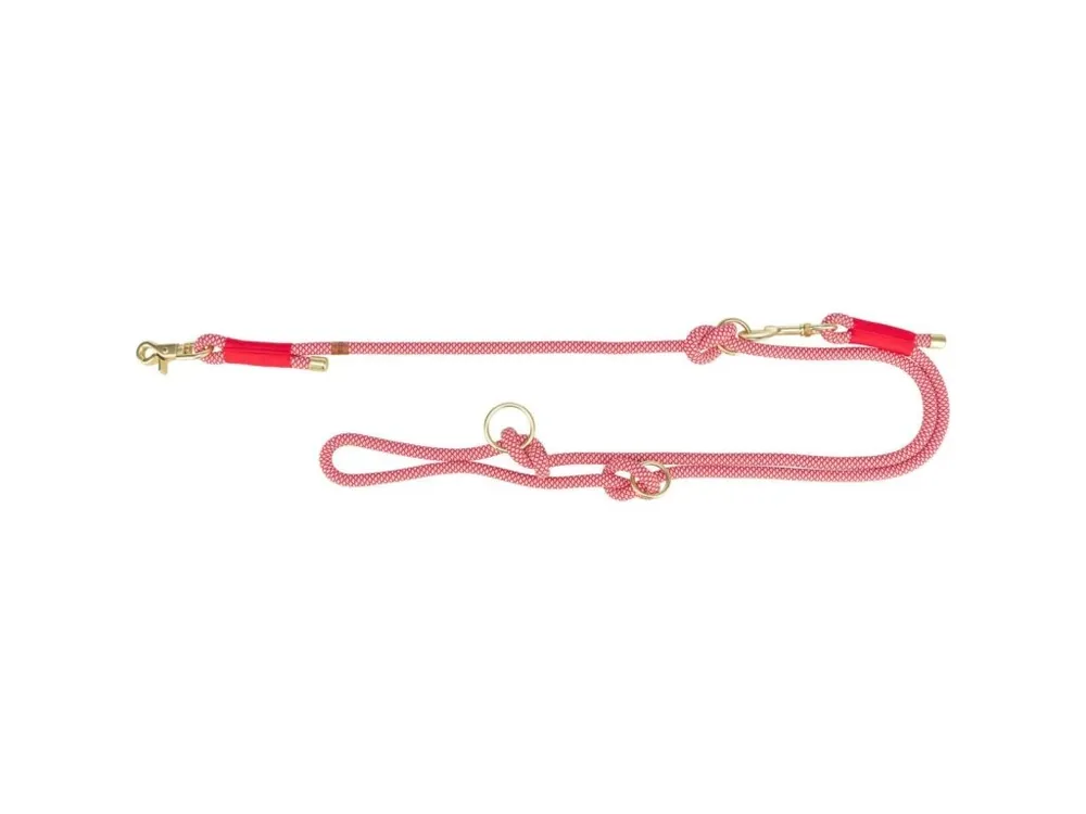 Soft Rope prodlužovací kulaté tkané vodítko, červená/krémová Novinka
