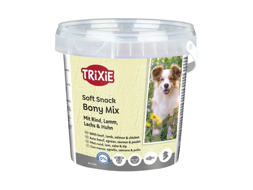 Soft Snack Bony MIX - hovězí, jehněčí, losos, kuře 500 g Finální Výprodej