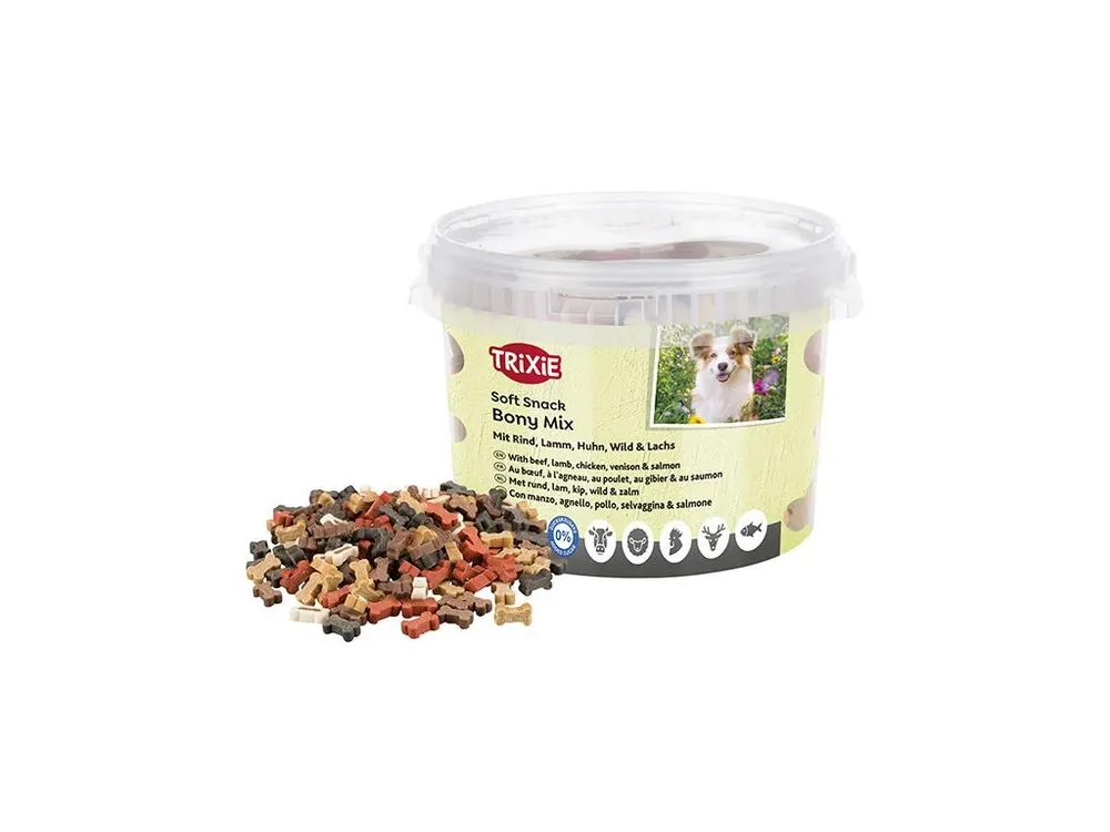 Vrácení Zdarma Soft Snack Bony MIX XXL- hovězí, jehněčí, kuře, zvěřina, losos 1800 g