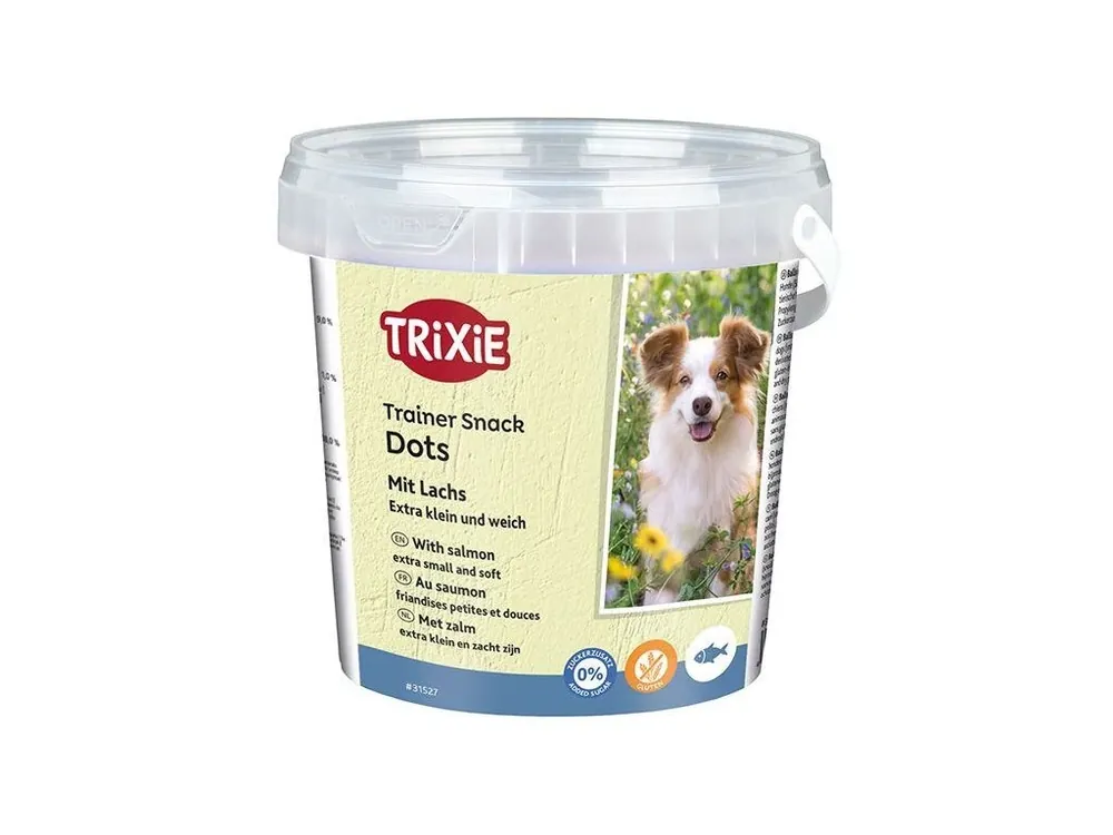 Akce Soft Snack Mini Trainer Dots, miniválečky s lososem, 500g kyblík