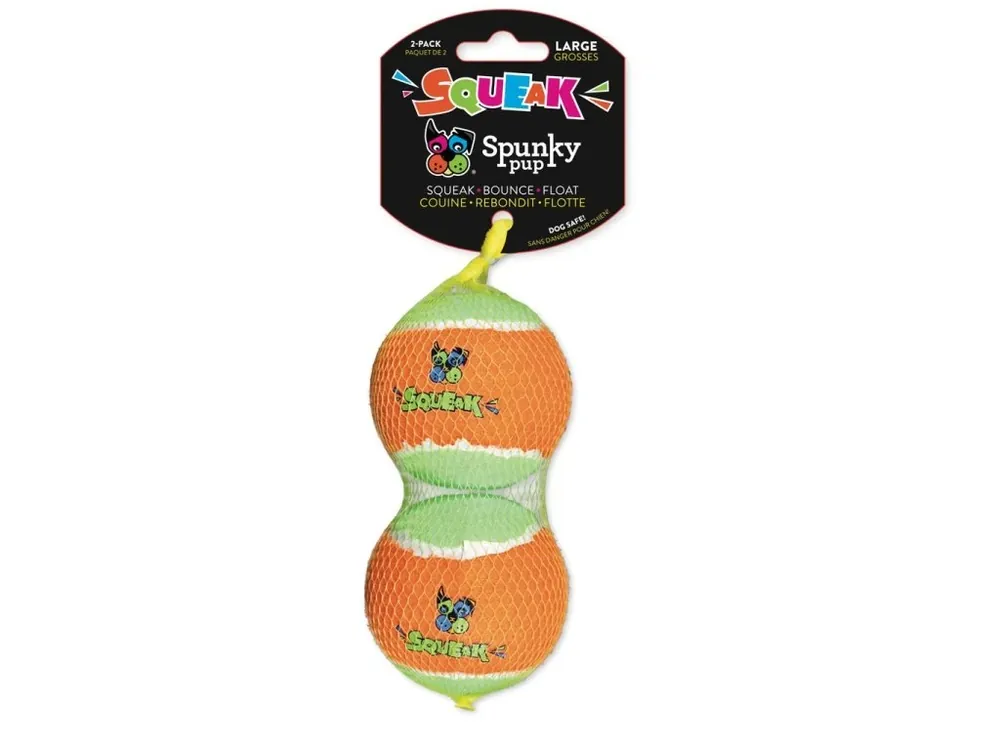 Spunky Pup Pískací tenisový míček 2ks 7,5cm Autentický