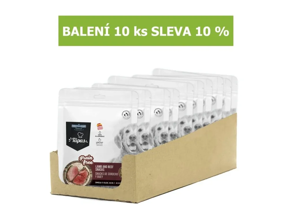 Tapas Snack Dog Lamb with Beef GF 150 g (10 ks) SLEVA 10 % Levný