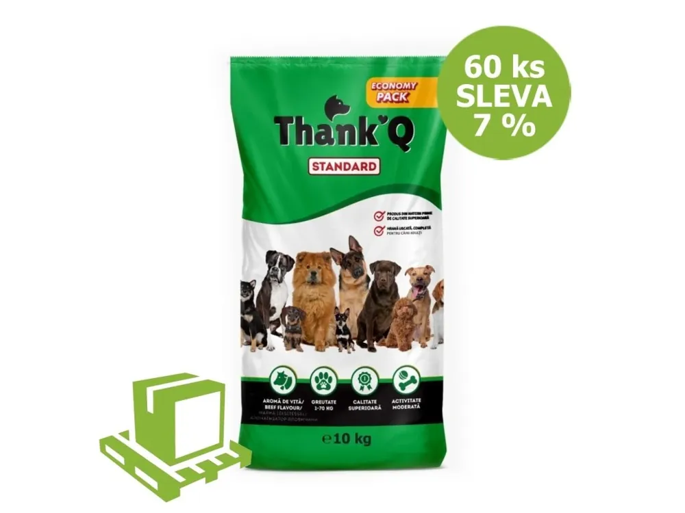 Časově Omezené Thank´Q Standard Dog Adult Hovězí 10 kg (paleta 60 ks) SLEVA 7 %