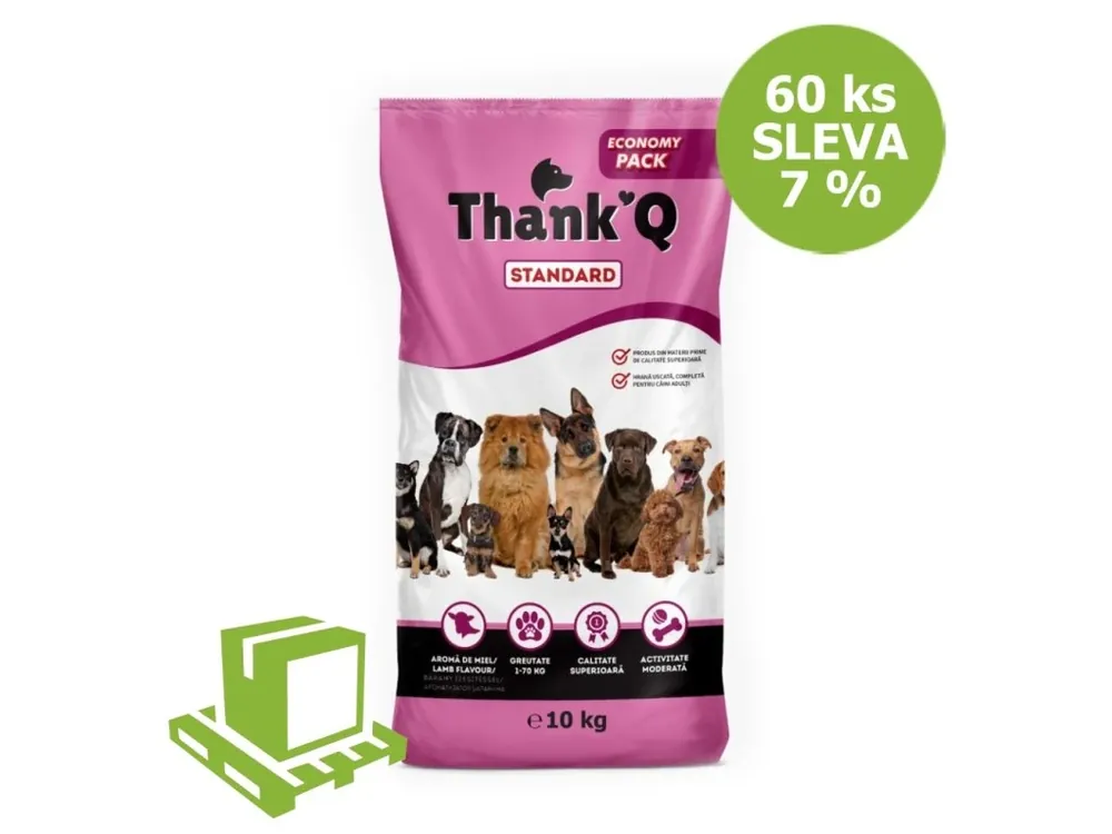 Cenově Výhodný Thank´Q Standard Dog Adult Jehně 10 kg (paleta 60 ks) SLEVA 7 %