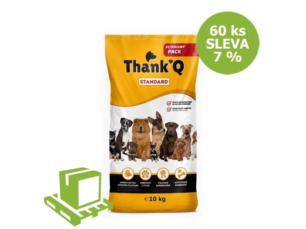Thank´Q Standard Dog Adult Kuře 10 kg (paleta 60 ks) SLEVA 7 % Oblíbený