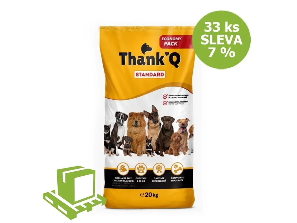 Cenový Hit Thank´Q Standard Dog Adult Kuře 20 kg (paleta 33 ks) SLEVA 7 %
