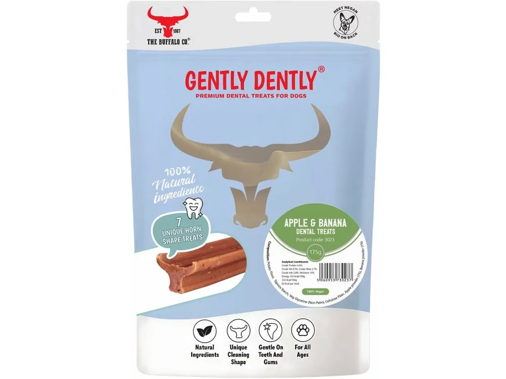 The Buffalo Co. Gently Dently Dentální pamlsky s jablkem a banánem 175 g Ihned K Objednání