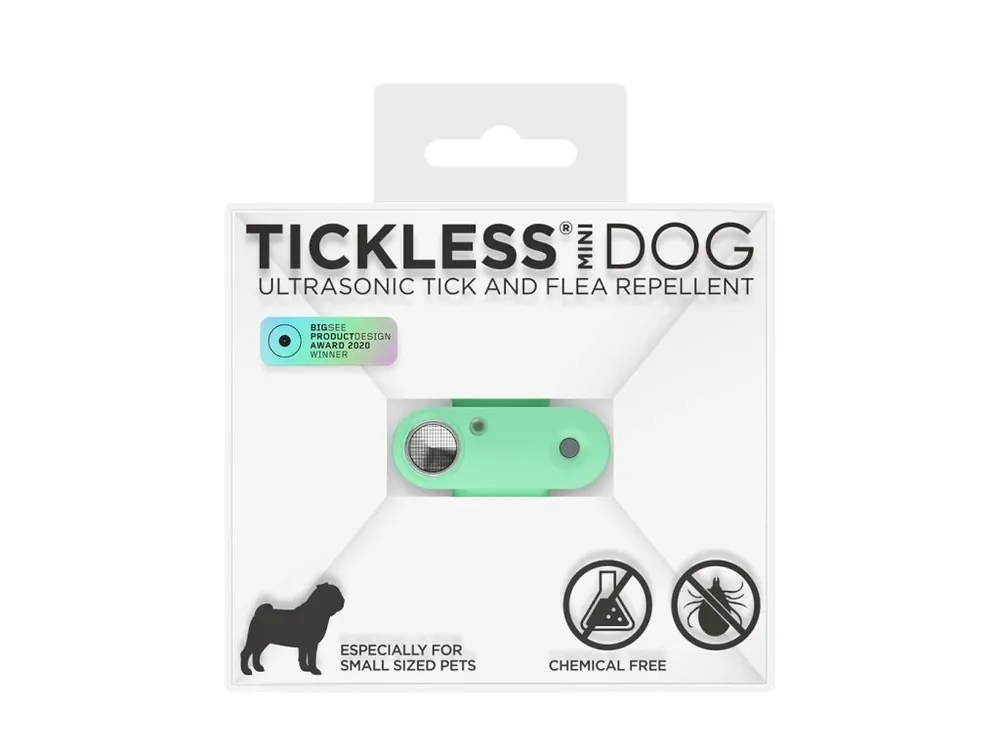 Speciální Cena TICKLESS® Mini Nabíjecí ultrazvukový odpuzovač klíšťat pro psy a kočky Mentha green