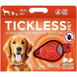 Rychlé Dodání TICKLESS® PET Ultrazvukový odpuzovač proti klíšťatům pro psy oranžový