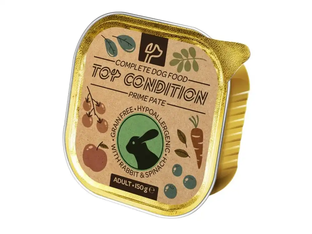 Top Condition Dog Rabbit & Spinach paté 150 g Aktuální