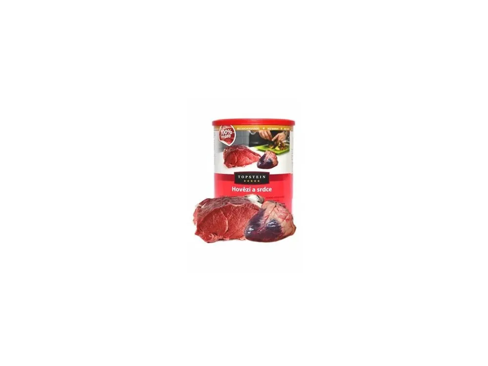 Akční Nabídka Topstein Hovězí a srdce v plechu 800g