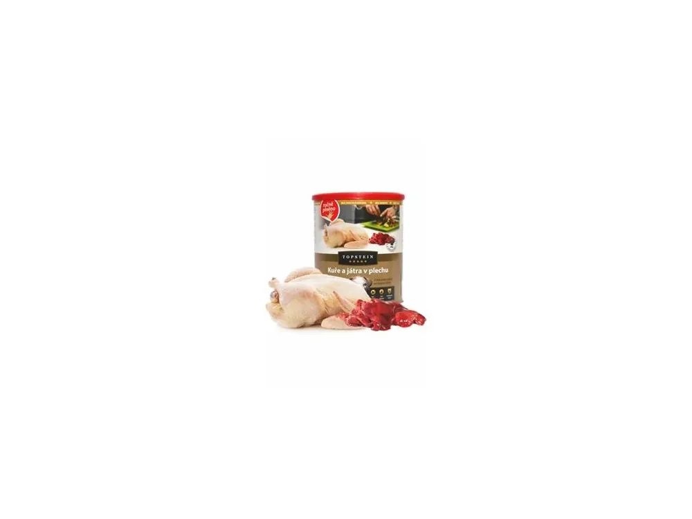 Topstein Kuře s játry v plechu 800g Akční Nabídka