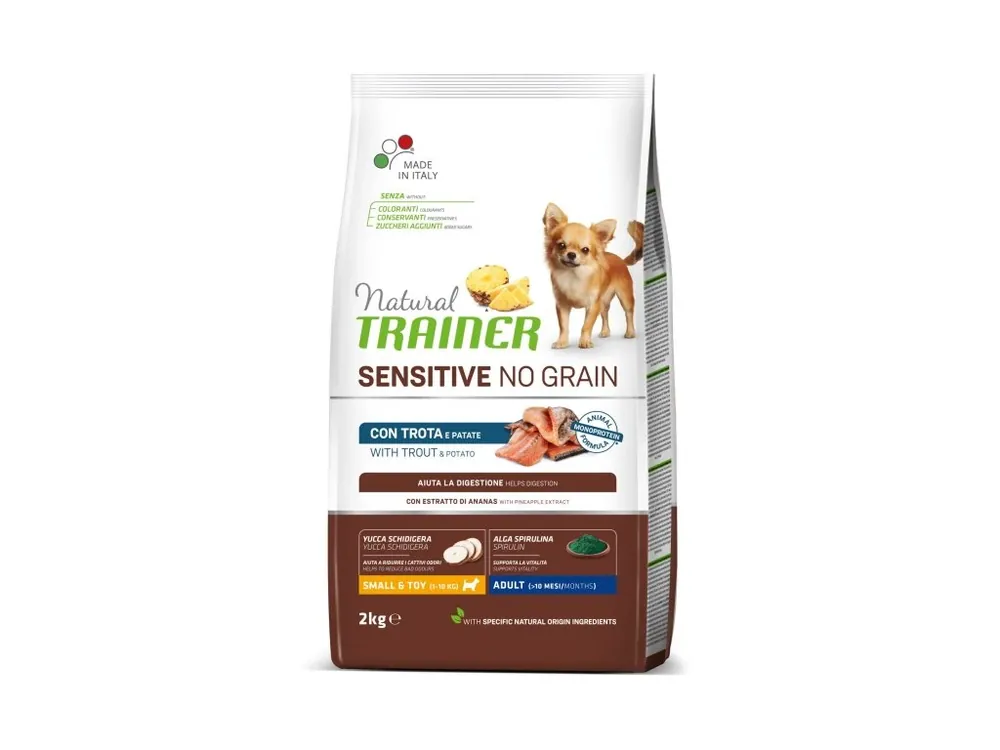 Trainer Natural Sensitive dog NO GRAIN MINI pstruh 2kg Nejprodávanější