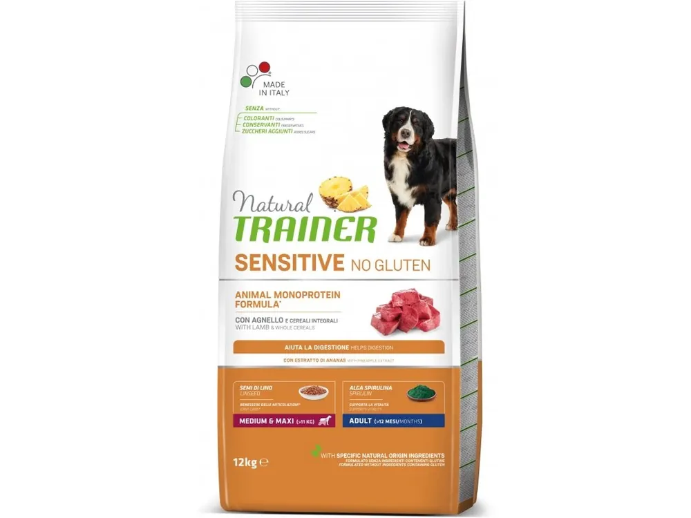 Rychlé Dodání Trainer Natural Sensitive No gluten Adult M/M jehněčí 12kg