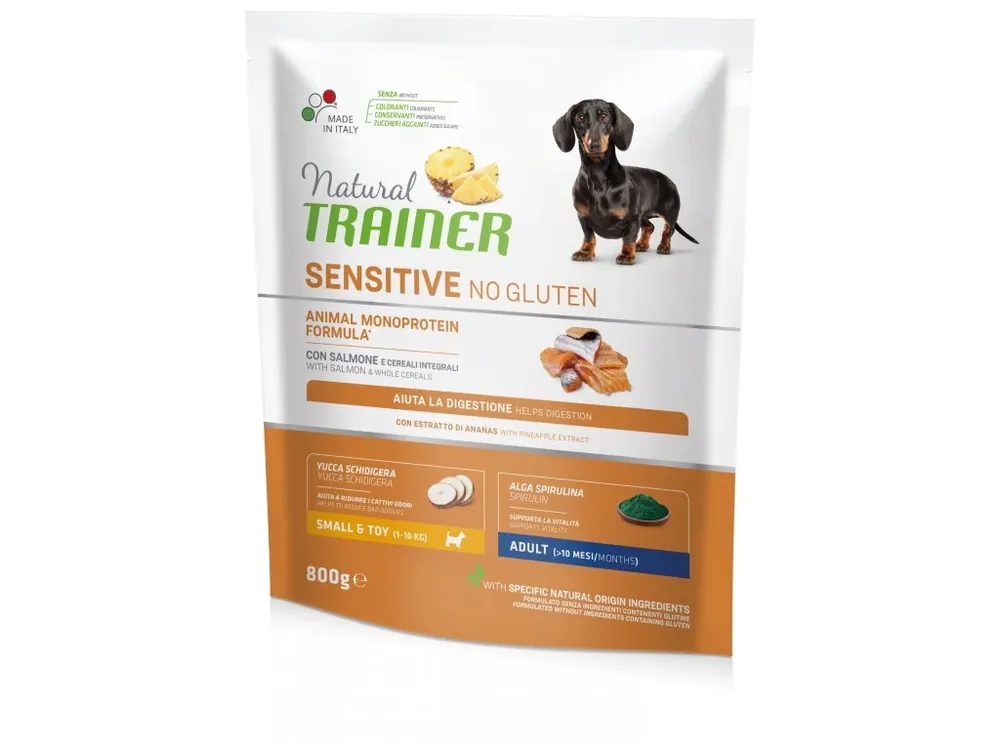 Omezená Nabídka Trainer Natural Sensitive No gluten Adult Mini losos 800g
