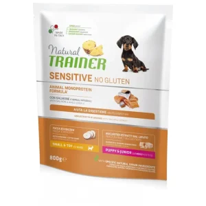 Vysoce Kvalitní Trainer Natural Sensitive No gluten Puppy&Jun Mini losos 800g