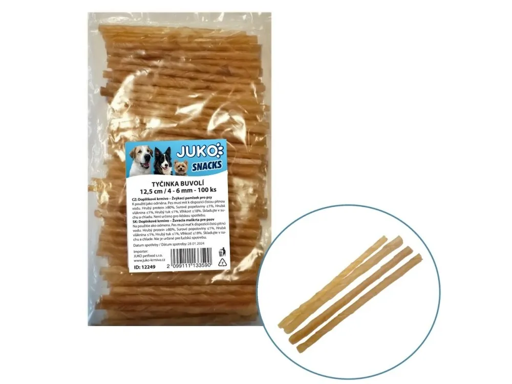 Akce Tyčinka buvolí JUKO 12,5 cm, 4 - 6 mm (100 ks)