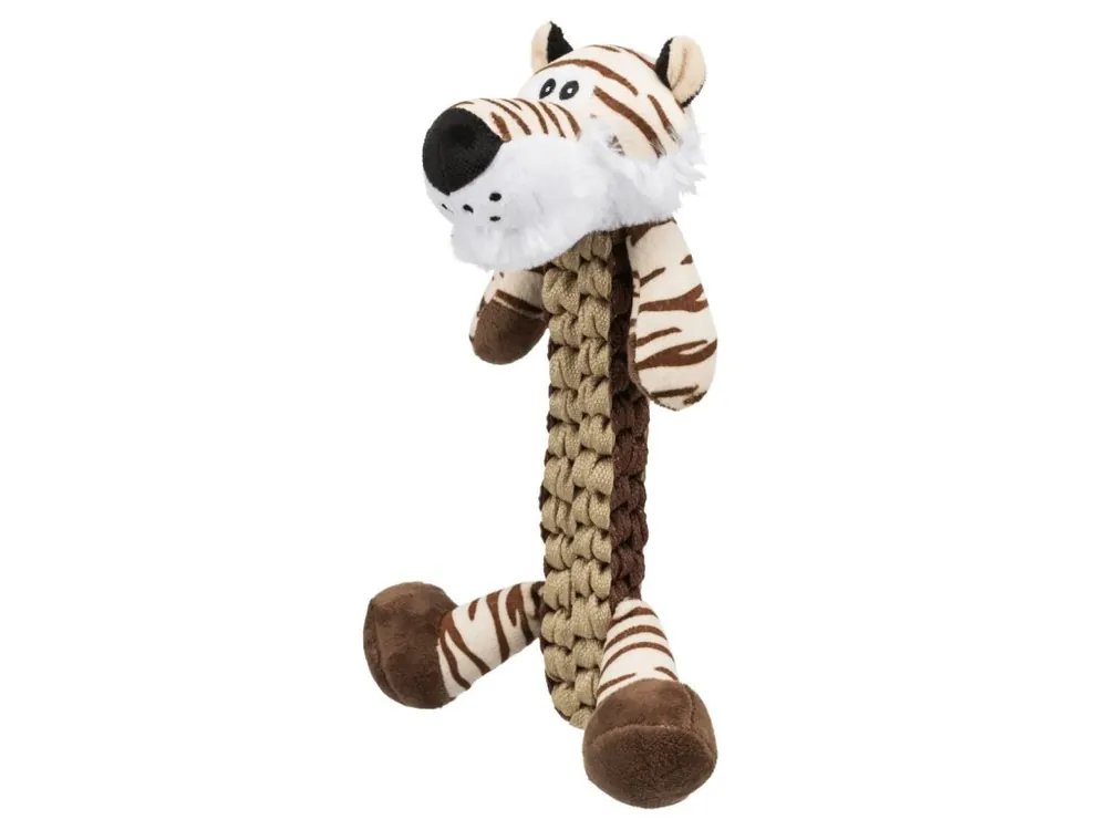 Originální Tygr s opleteným tělem, robustní hračka se zvukem, 32 cm