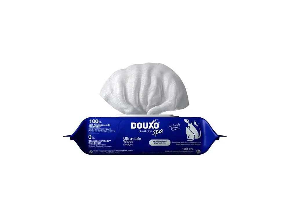 Sezónní Sleva Univerzální vlhčené ubrousky Douxo Skin & Coat SPA, 100 ks