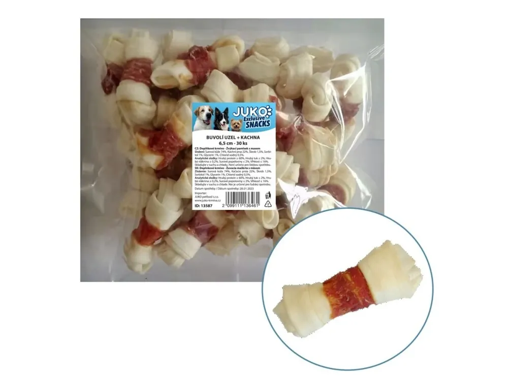 Uzel buvolí s kachním masem JUKO Snacks 6,5 cm (30 ks) Objednat Nyní