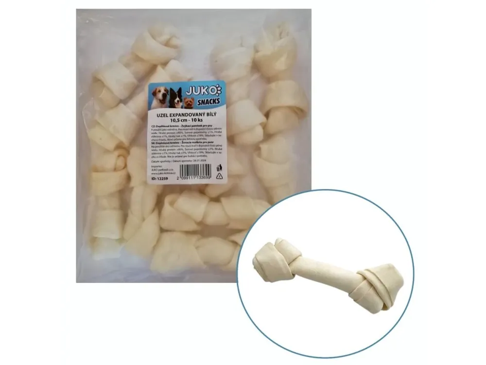 Uzel expandovaný bílý JUKO Snacks 10,5 cm (10 ks) Dokud Zásoby Vydrží