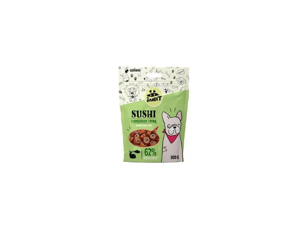 Časově Omezené VetExpert Mr.Bandit pochoutka SUSHI králík a ryba 500g