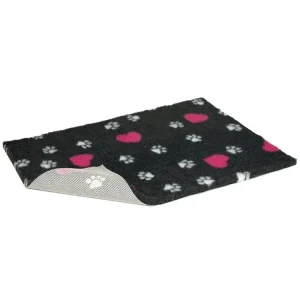 Bezpečná Platba Vetbed protiskluz / Drybed grafitová srdce a packy, role 10 x 1,5 m, vlas 30 mm