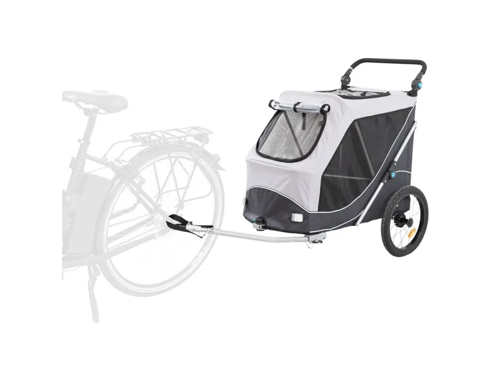 Výprodej Vozík za kolo s funkcí rychlého skládání L 74 x 95 x 103/143 cm, nosnost max. 30 kg, šedý
