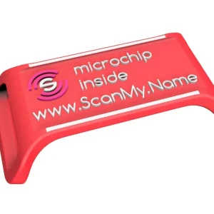 Výprodej - ScanMy.Name chytrá psí známka s čipem - Červená Levný