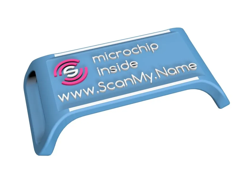 Výprodej - ScanMy.Name chytrá psí známka s čipem - Modrá Víkendová Akce