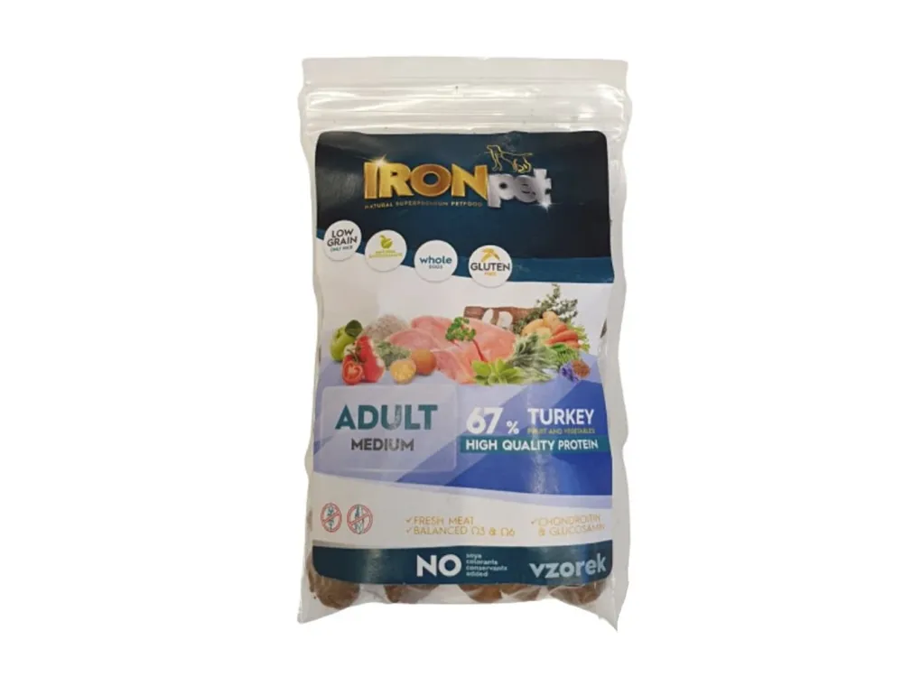Vzorek IRONpet Dog Adult Medium Turkey (Krocan) 100 g Top Prodej