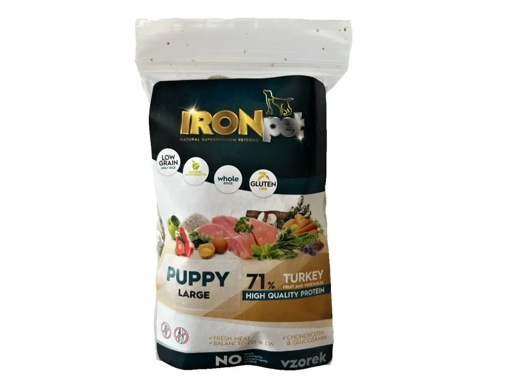 Vzorek IRONpet Dog Puppy Large Turkey (Krocan) 70 g Vrácení Zdarma