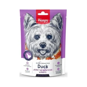Dokud Zásoby Vydrží Wanpy Dog Duck Jerky & Rawhide Wraps 100 g