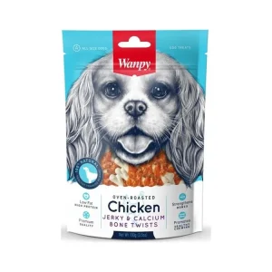 Akční Nabídka Wanpy Dog Chicken Jerky & Calcium Bone Twists 100 g
