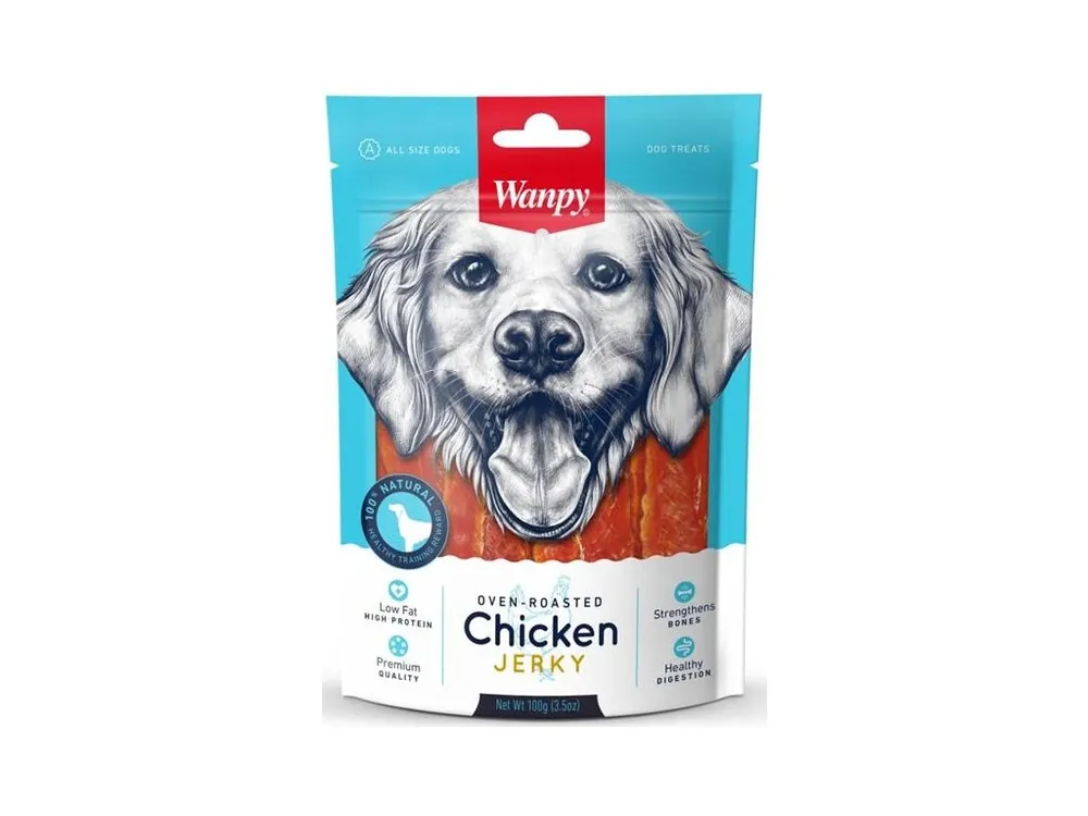 Autentický Wanpy Dog Chicken Jerky 100 g