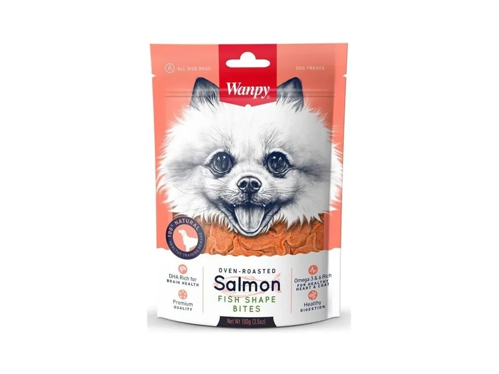 Must-Have Wanpy Dog Salmon Fish Shape bites 100g