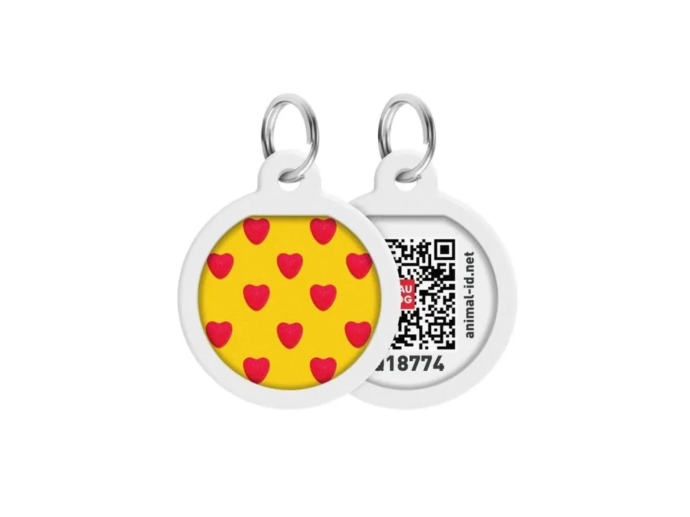 Ihned K Objednání WAUDOG chytrá ID známka s QR tagem Žlutá se srdíčky