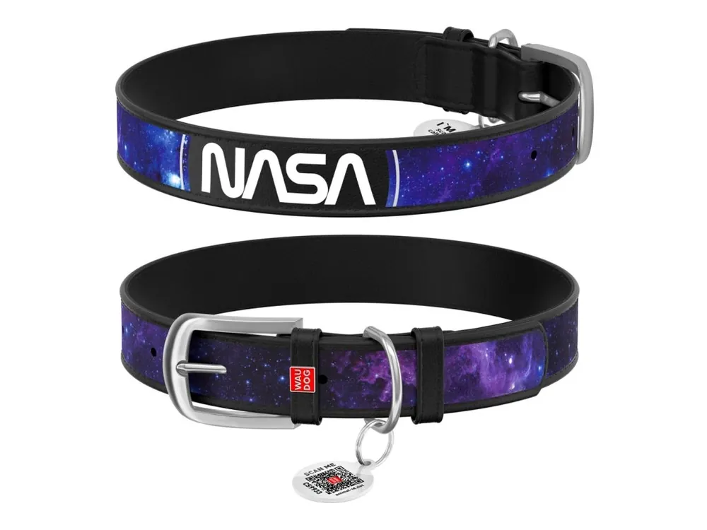 Ihned K Objednání WAUDOG obojek kožený NASA21 černý (46-60cm/2,5cm)