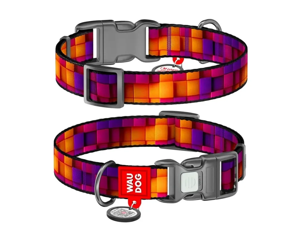 WAUDOG obojek nylon 3D kostky QR (S/25-35cm/1,5cm) Poslední Šance