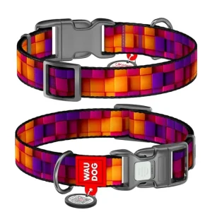 Aktuální WAUDOG obojek nylon 3D kostky QR (XL/37-58cm/2,5cm)