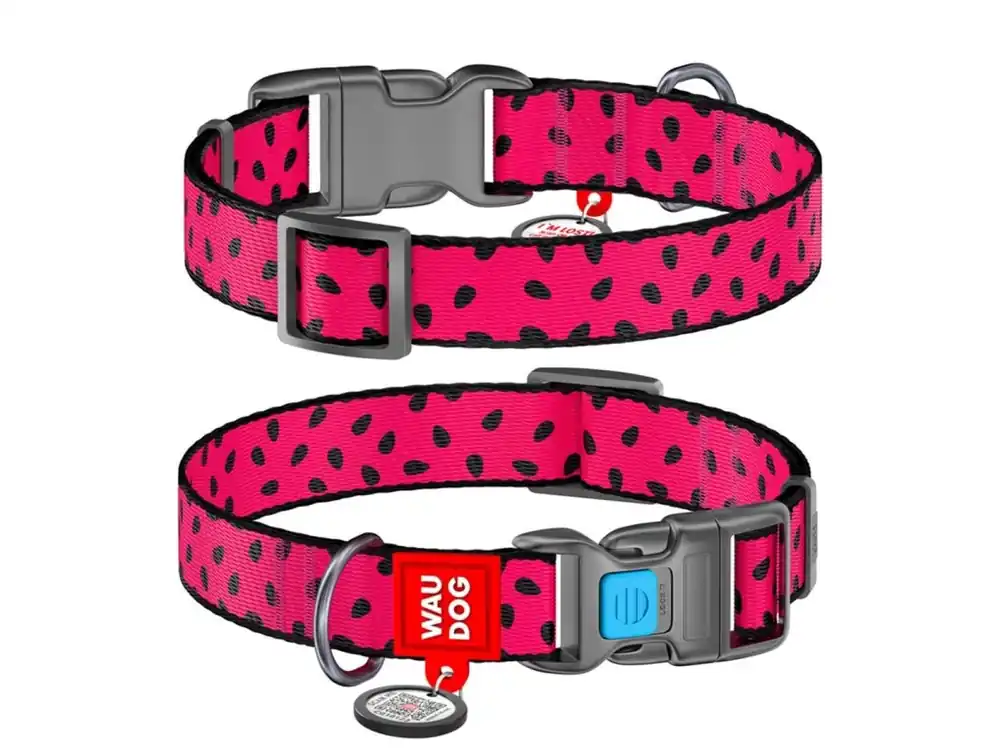 Sezónní Sleva WAUDOG obojek nylon Meloun QR (S/25-35cm/1,5cm)
