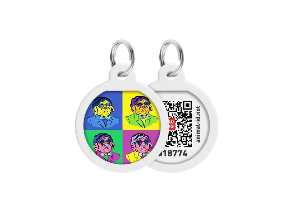 WAUDOG chytrá ID známka s QR tagem Buldoci Andy Warhol Vysoce Kvalitní