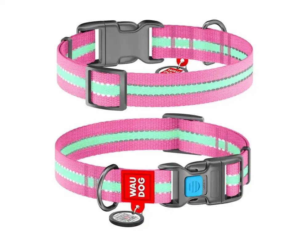 Objednat Nyní WAUDOG obojek nylonový Glow růžový QR (37-58cm/2,5cm)