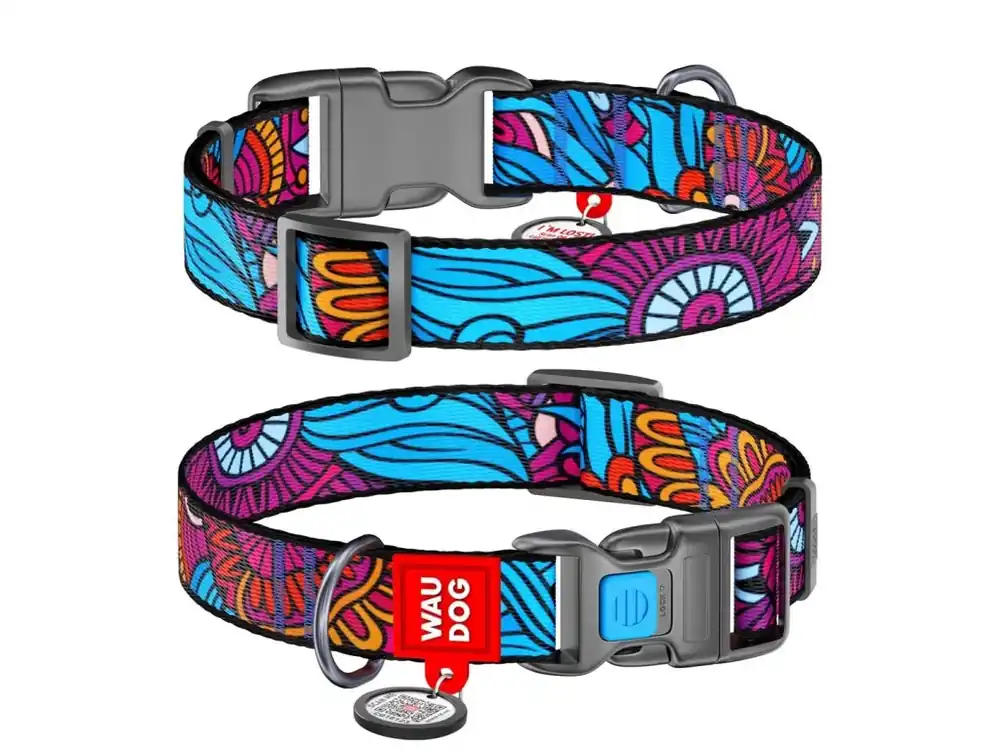Horká Nabídka WAUDOG obojek nylonový Summer QR (37-58cm/2,5cm)
