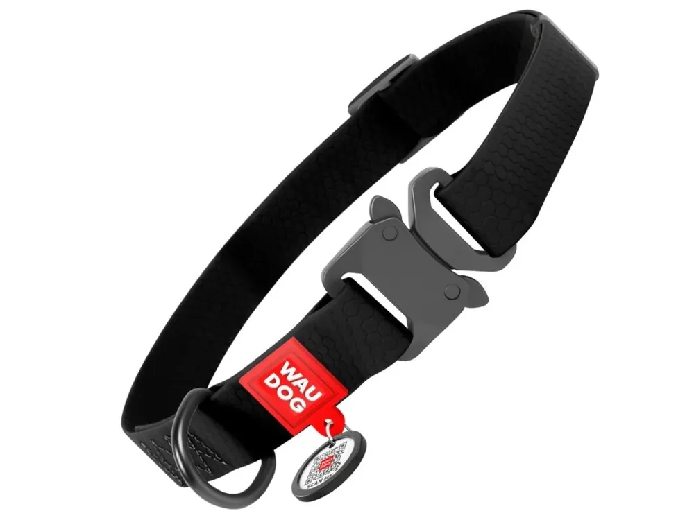 Sezónní Sleva WAUDOG obojek voděodolný Collartex Fastex černý (38-58cm/2,5cm)
