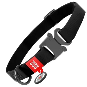 Značkový WAUDOG obojek voděodolný Collartex Fastex černý (46-70cm/4cm)