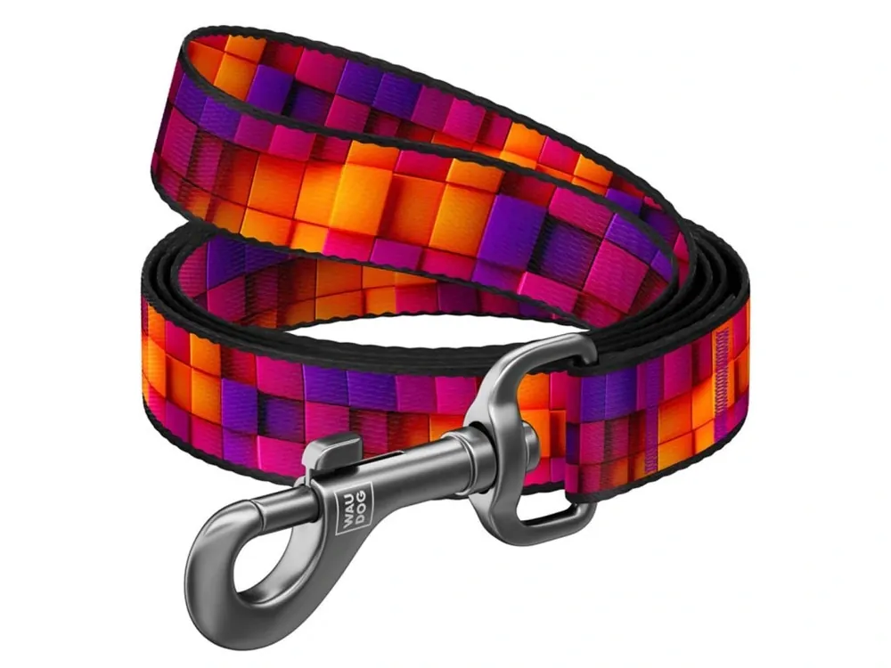WAUDOG vodítko nylon 3D kostky (M/122cm/2cm) Vysoce Kvalitní