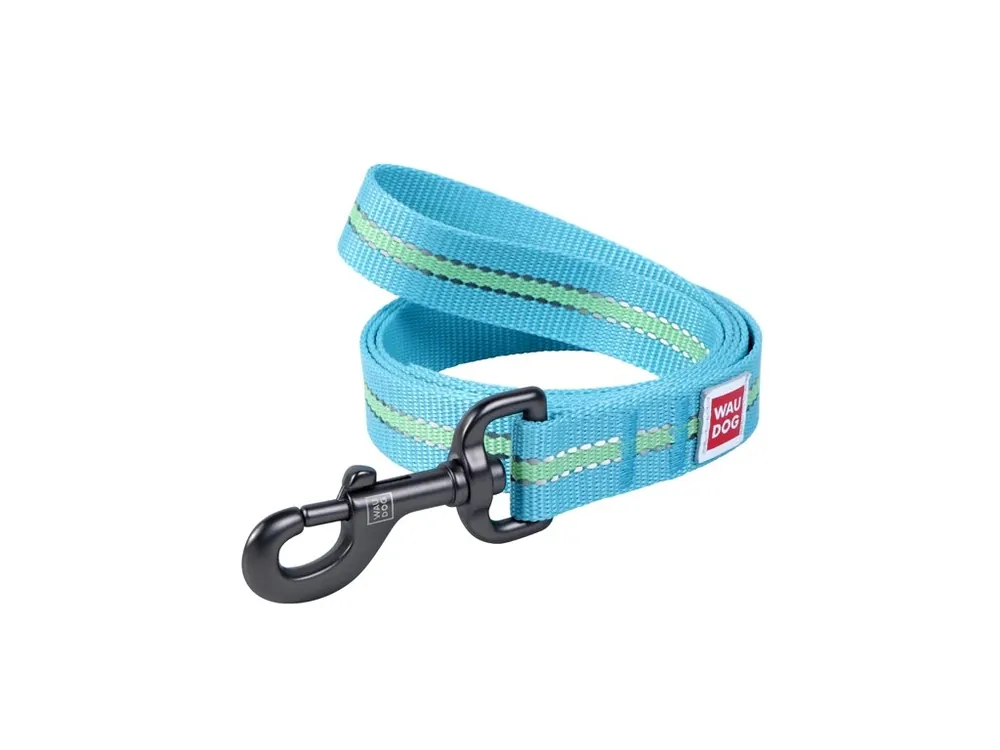 Zlevněný WAUDOG vodítko nylonové Glow modré (122cm/2,5cm)
